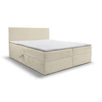 BOXBETT TILLY mit zwei Bettkästen H2/H3 Matratze und Topper 160 x 200 cm - Beige, Holzwerkstoff (160/200cm) - VENASI MÖBEL