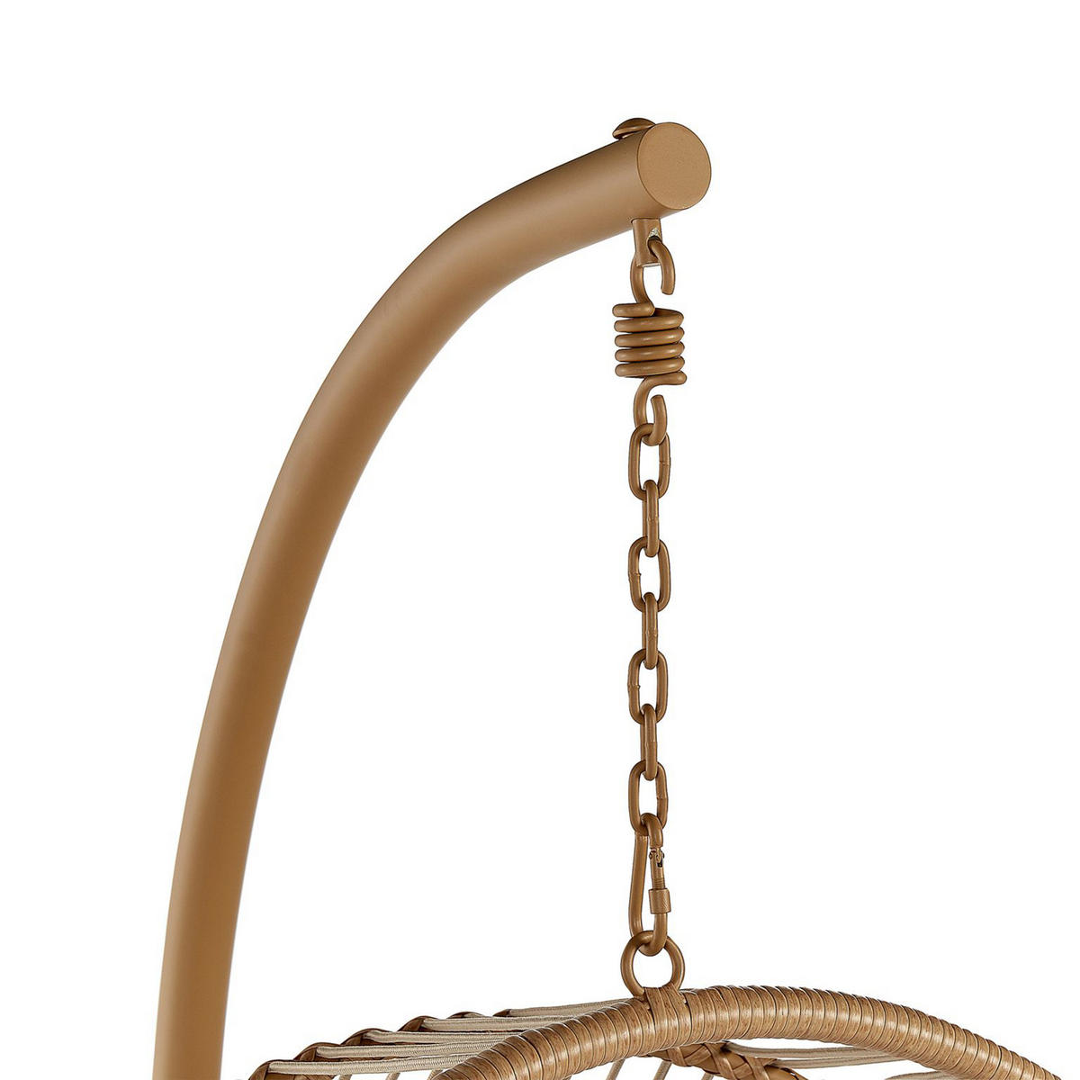HÄNGESESSEL mit beigem PE Rattangestell Acri - Beige, Kunststoff (98/197/120cm) - Beliani