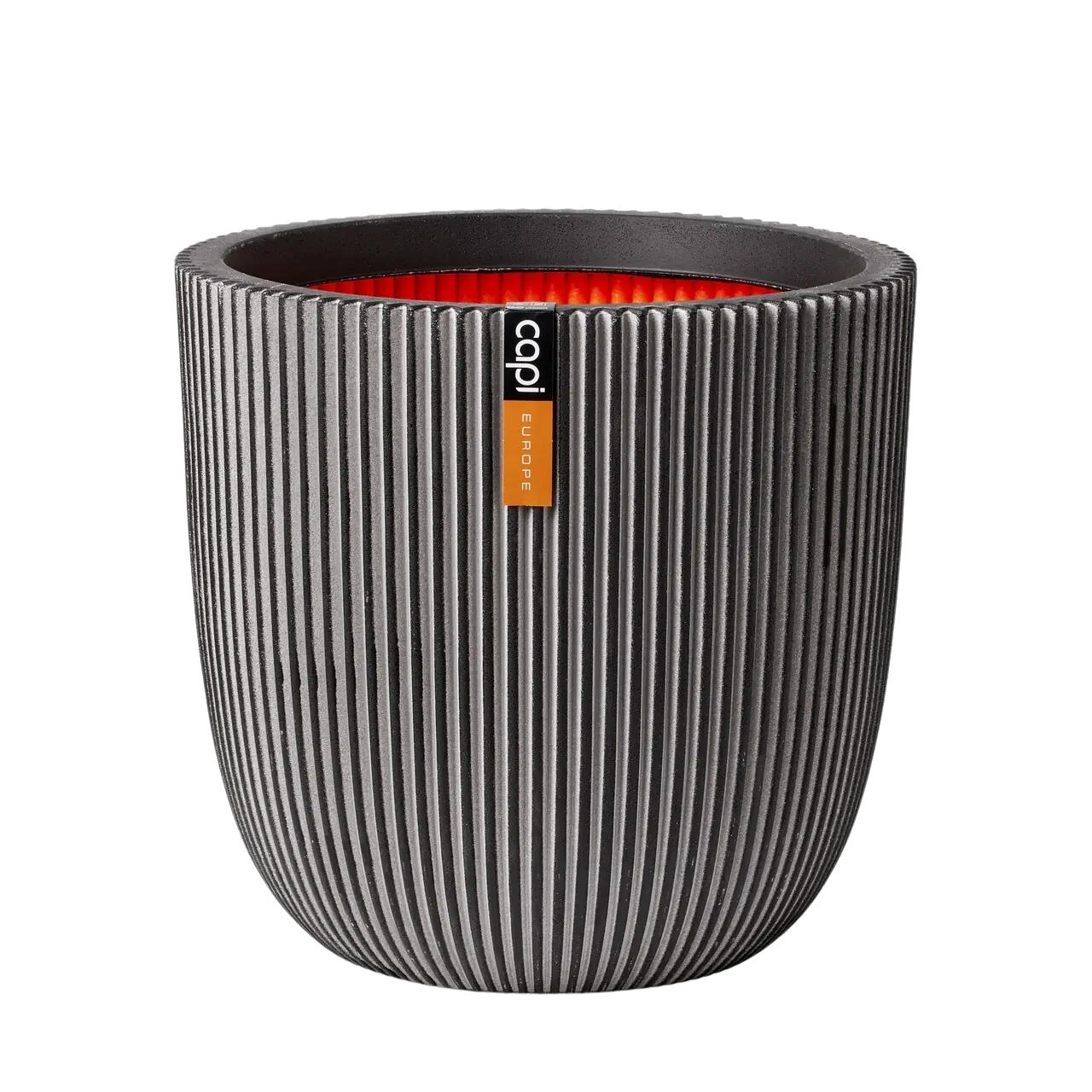 ÜBERTOPF Kugel Groove anthrazit | 43x41 cm - Anthrazit, Kunststoff (1/41/1cm) - aplanta