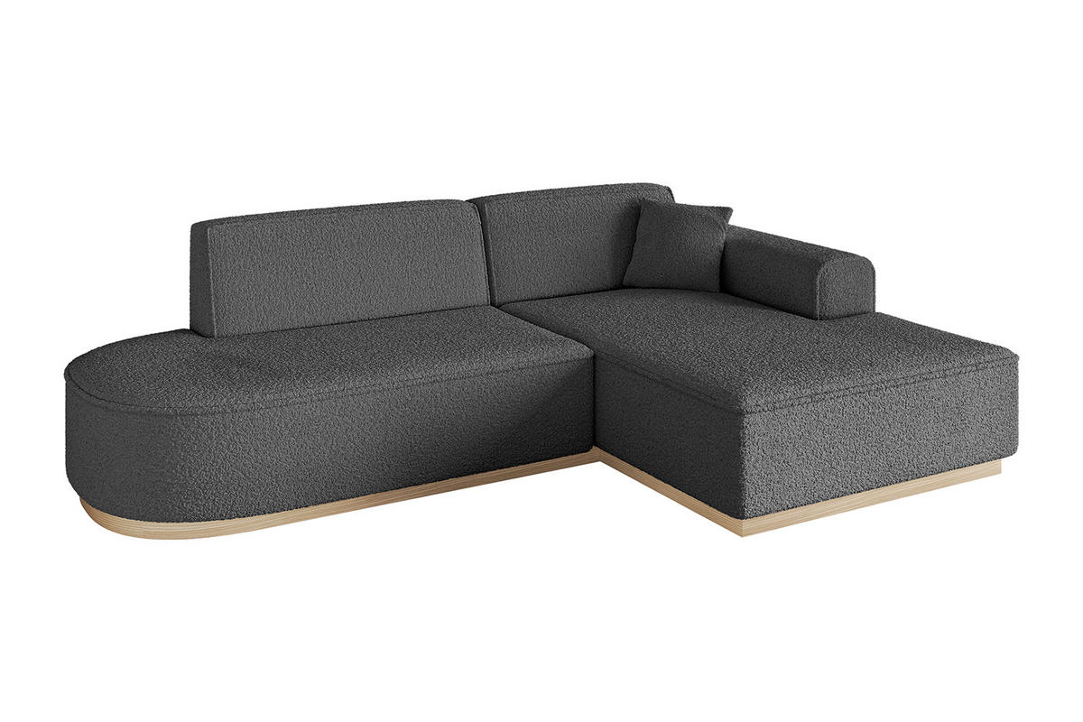 ECKSOFA Ottomane Rechts IREA-L1 - 232x165x80 cm Grau - Olivgrün, Holzwerkstoff/Textil (232/165cm) - ALTDECOR