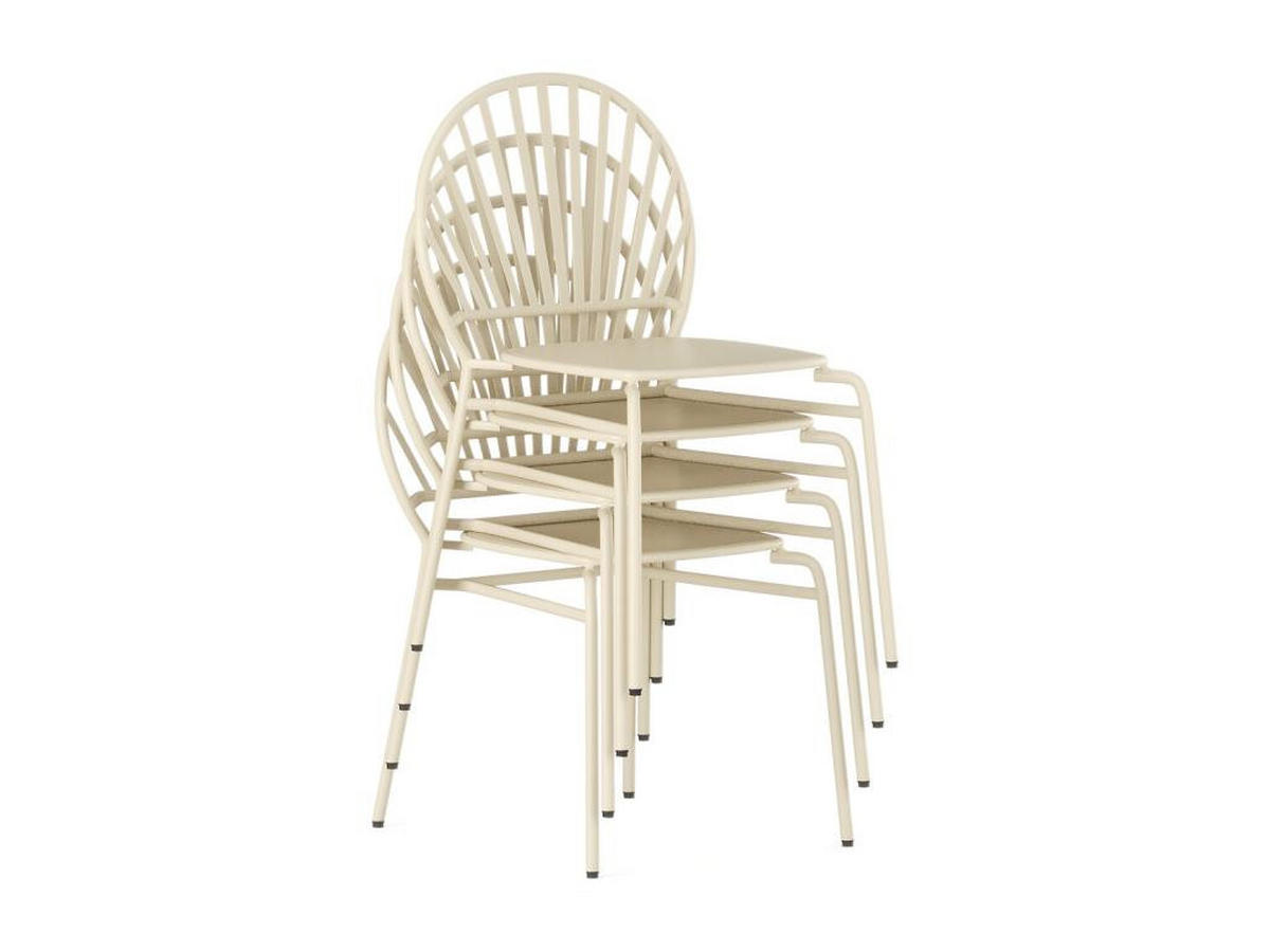 GARTENSTUHL stapelbar 2er-Set - Metall - Beige - CEDEIRA von MYLIA - Beige, Metall (58.5/82/50cm) - Vente-Unique