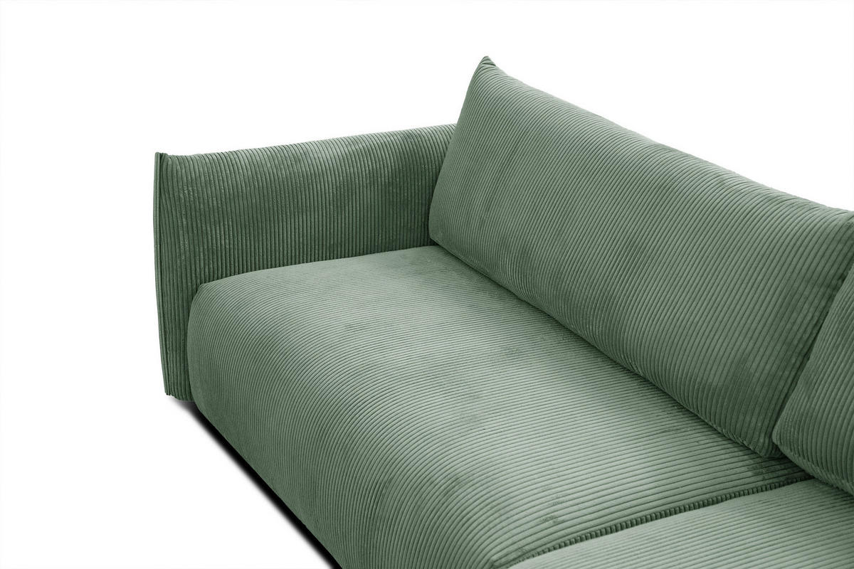 ECKSOFA TAUER 5-Sitzer, mintgrün - Schwarz/Mintgrün, Holzwerkstoff/Kunststoff (292/174cm) - Courtois Laville