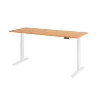 SCHREIBTISCH elektrisch XMKA 80/200/74 cm in Buchefarben/Weiß - Buchefarben/Weiß, Holzwerkstoff (80/200/74cm) - bümö