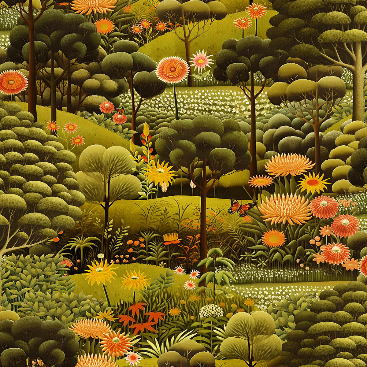 VLIESTAPETE Arley Garden Dusk - Grün, Papier/Kunststoff (52/1000cm) - Graham & Brown