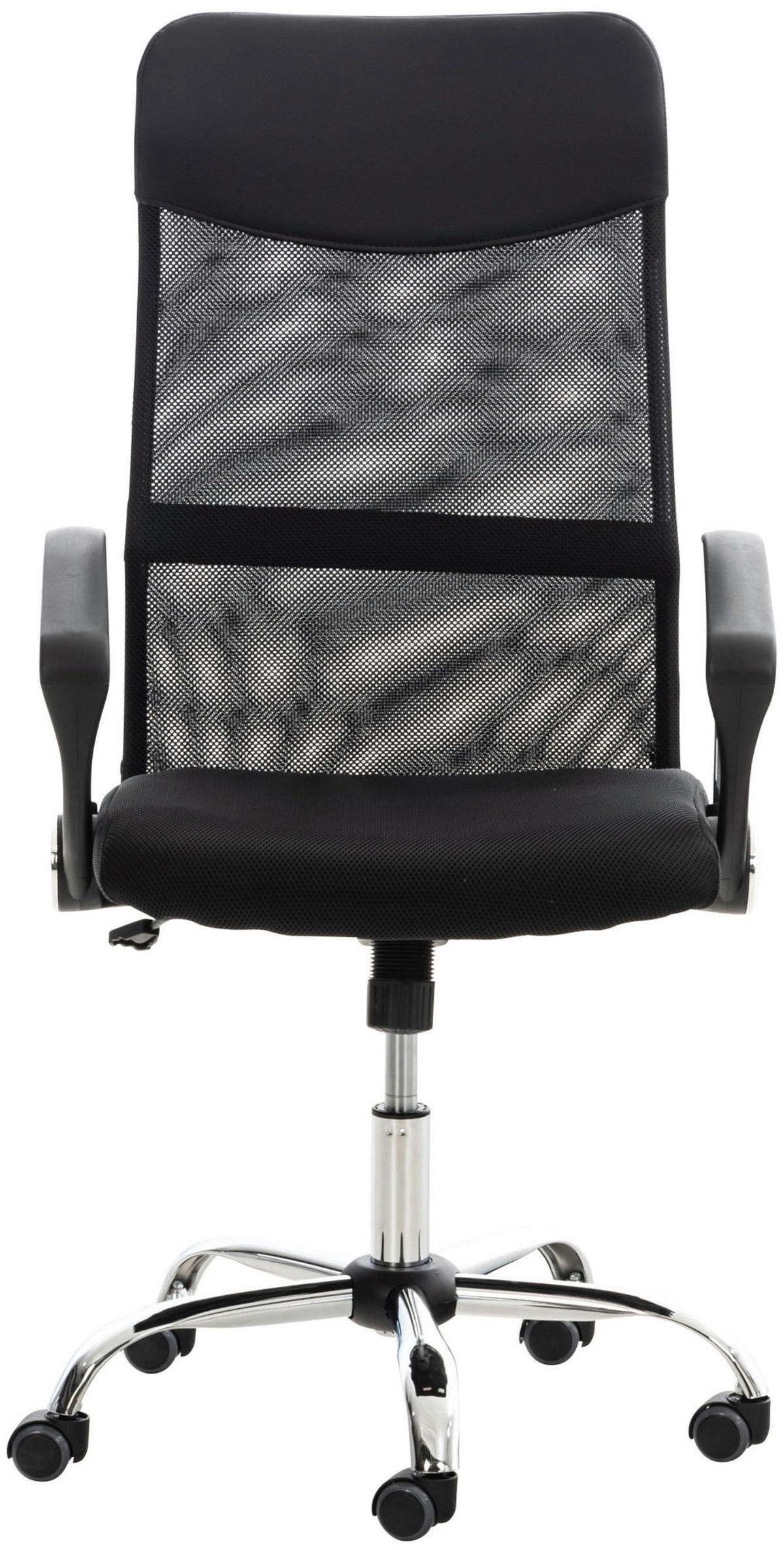 CHEFSESSEL Lederlook schwarz - Chromfarben/Schwarz, Textil/Metall (60/110/53cm) - CLP