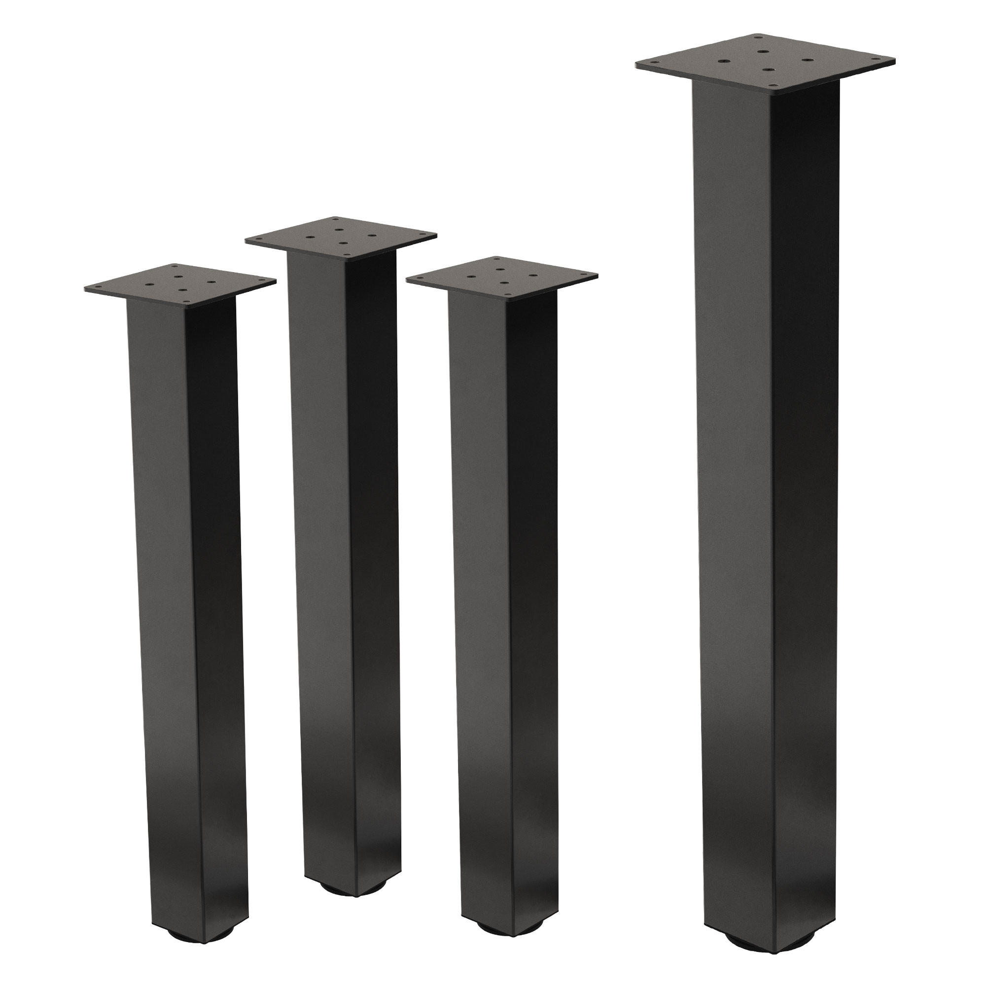 TISCHBEINE 4er Set I-Design H:72 cm Dunkelgrau 8x8 cm - Dunkelgrau, Metall (8/72/8cm) - ML-DESIGN