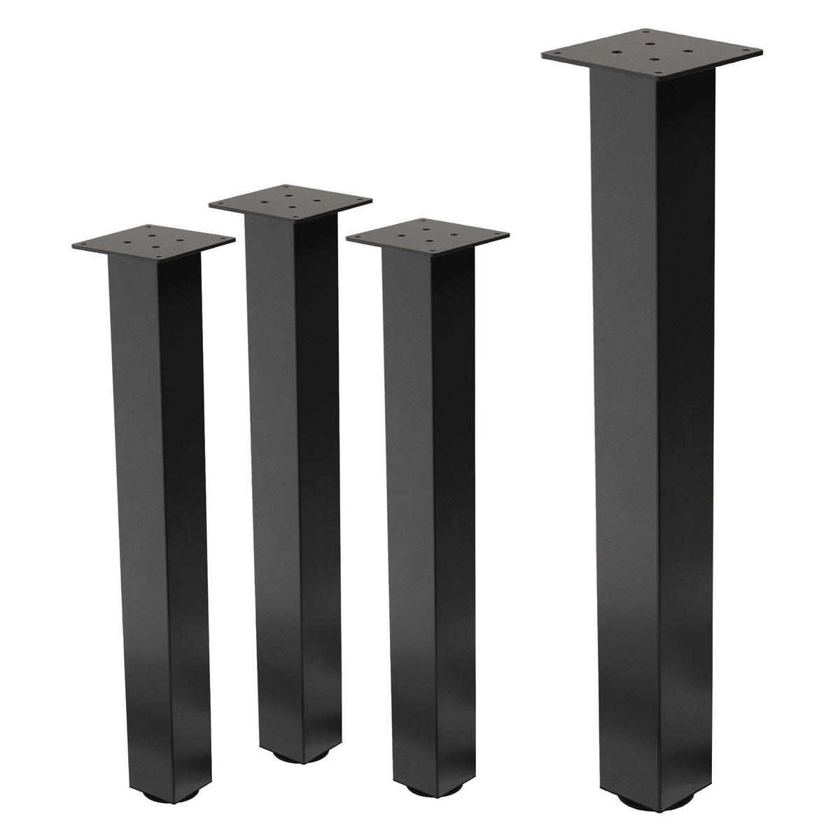 TISCHBEINE 4er Set I-Design H:72 cm Dunkelgrau 8x8 cm - Dunkelgrau, Metall (8/72/8cm) - ML-DESIGN