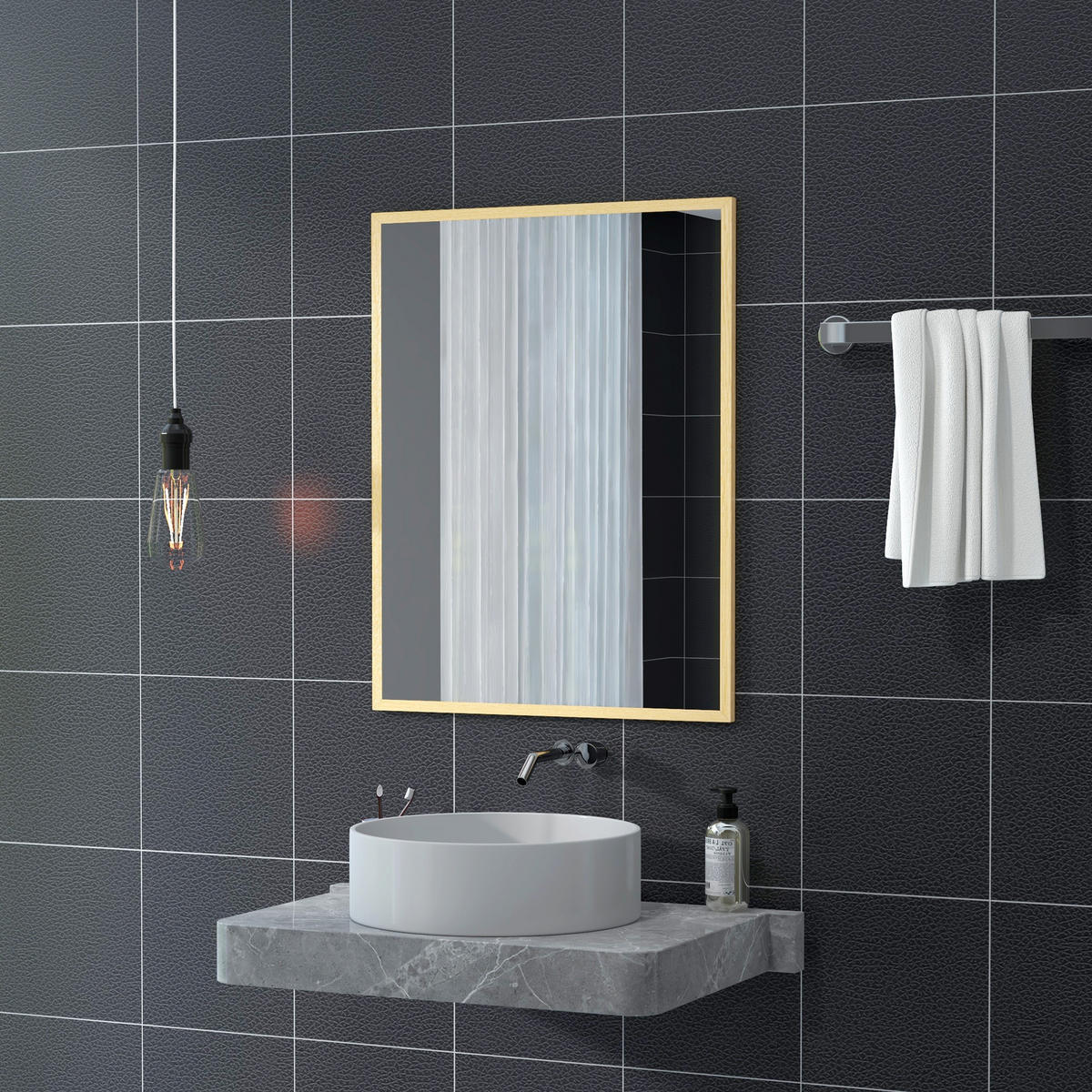 WANDSPIEGEL DE-14263 rechteckig 90x70 cm Natur - Naturfarben, Glas (70/90/2cm) - ComfortXL