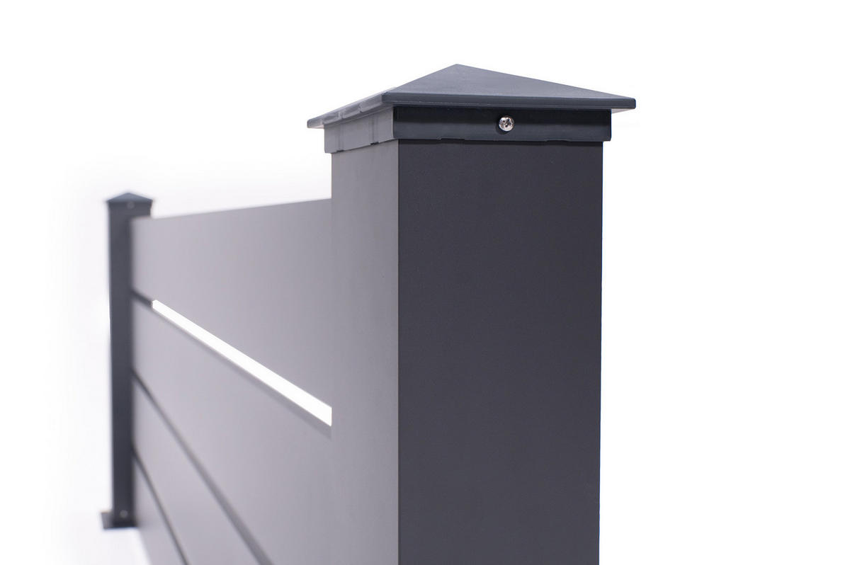 VORGARTENZAUN 3er-Set Vogel grau 1,9m H.80cm aluminium - Grau, Metall (567/80cm) - Casanoov