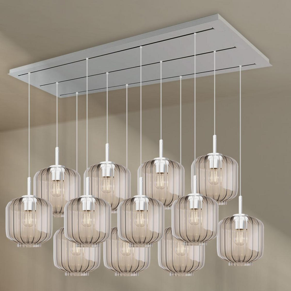 HÄNGELEUCHTE Velo 12-flammig Klar Ø 20cm - Klar/Weiß, Glas (20/20/20cm) - s.luce