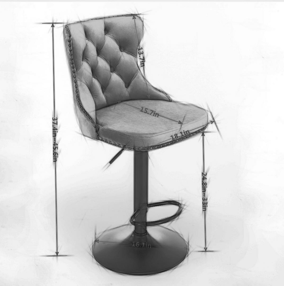 BARHOCKER DE-36371 2er-Set mit 360°-Drehung Grau - Grau, Metall (46/115/46cm) - ComfortXL
