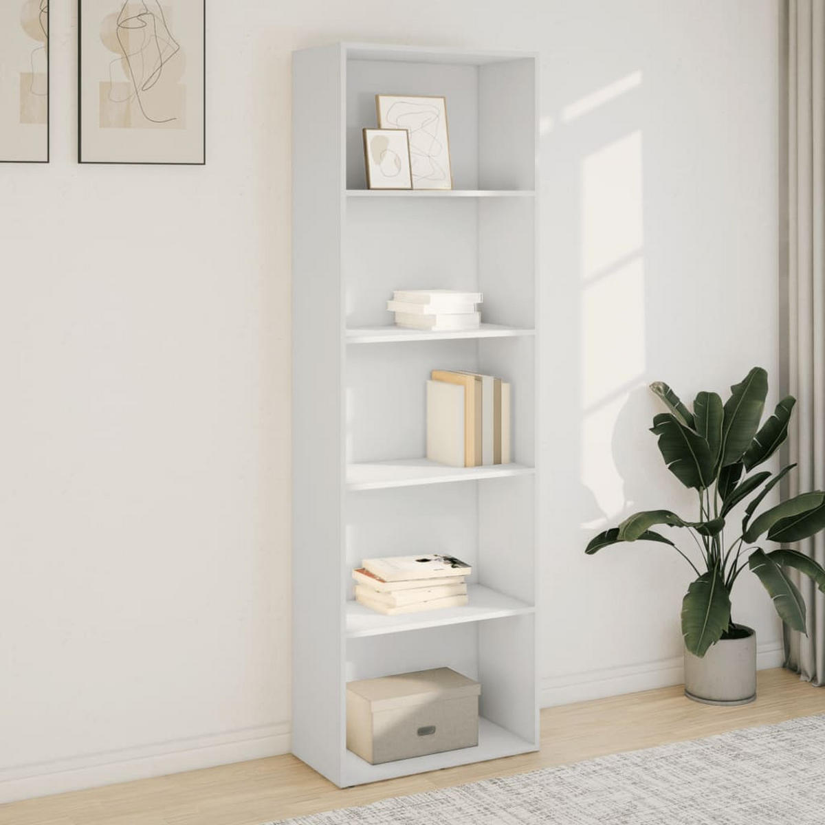 BÜCHERREGAL Weiss 60/30/189 Cm Holzwerkstoff - Weiß, Holzwerkstoff (30/189/60cm) - vidaXL