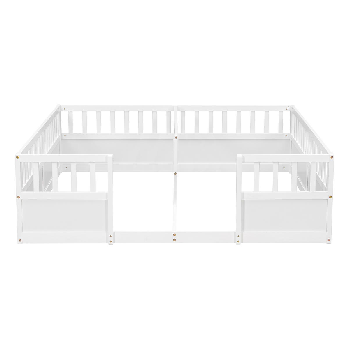BODENBETT 2x 90/200 cm mit Schutzgeländern, DE-41875, in Weiß - Weiß, Holz (90/200cm) - ComfortXL