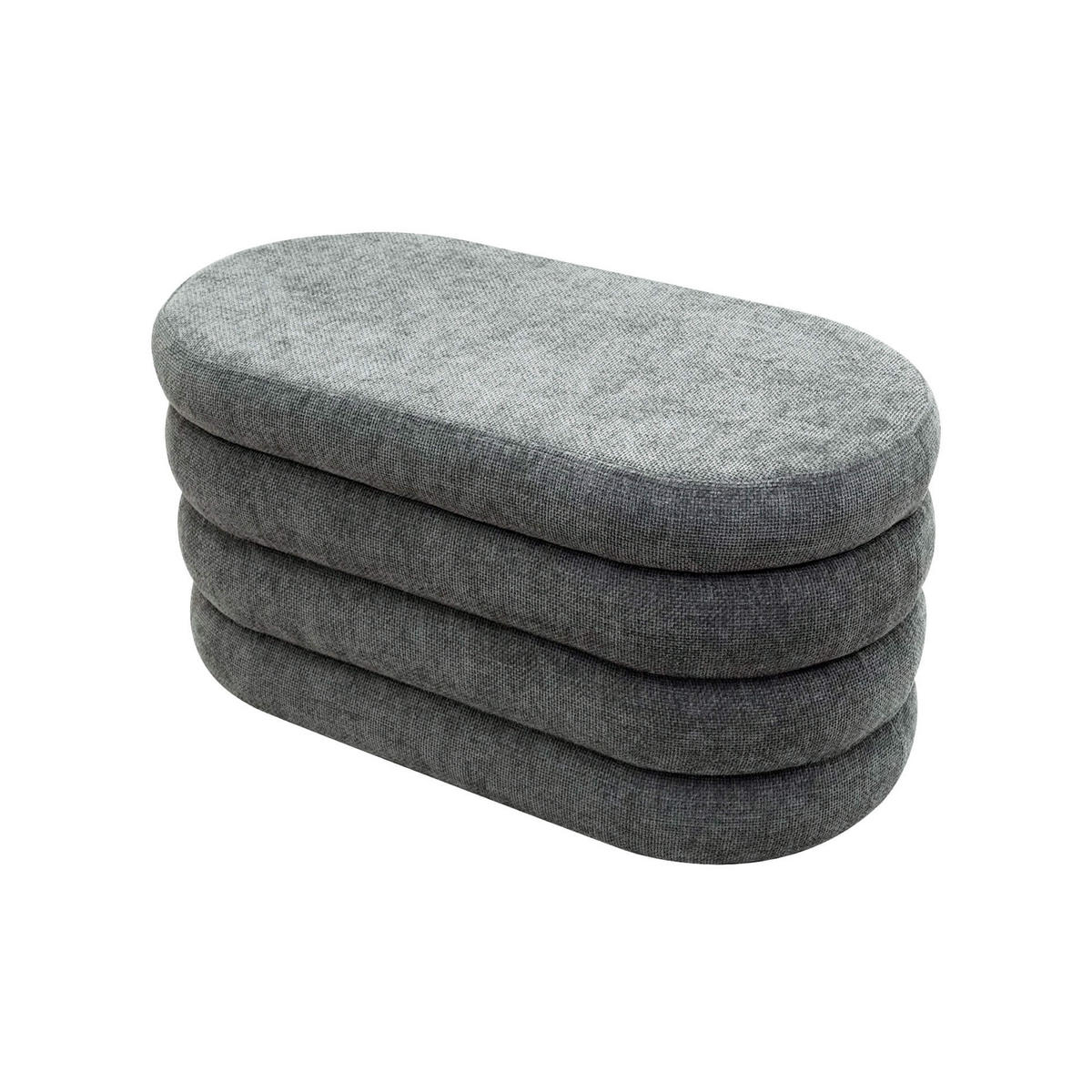 FUSSHOCKER Grau 38/76/38 cm - Grau, Textil (38/38/76cm) - Mobili Rebecca