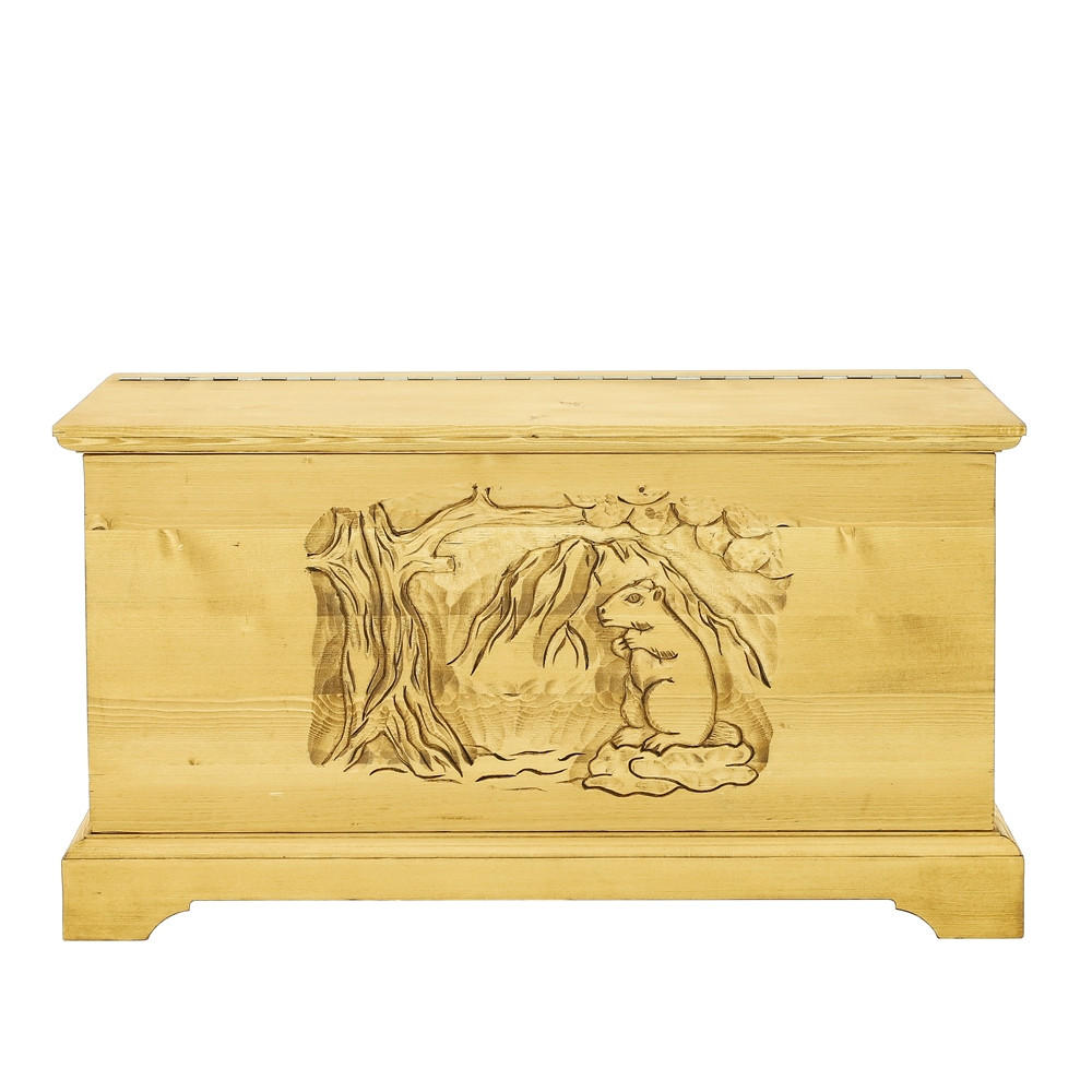 TRUHENBANK aus Massivholz JAGNA - Honig, Holz (90/50/45cm) - Seart
