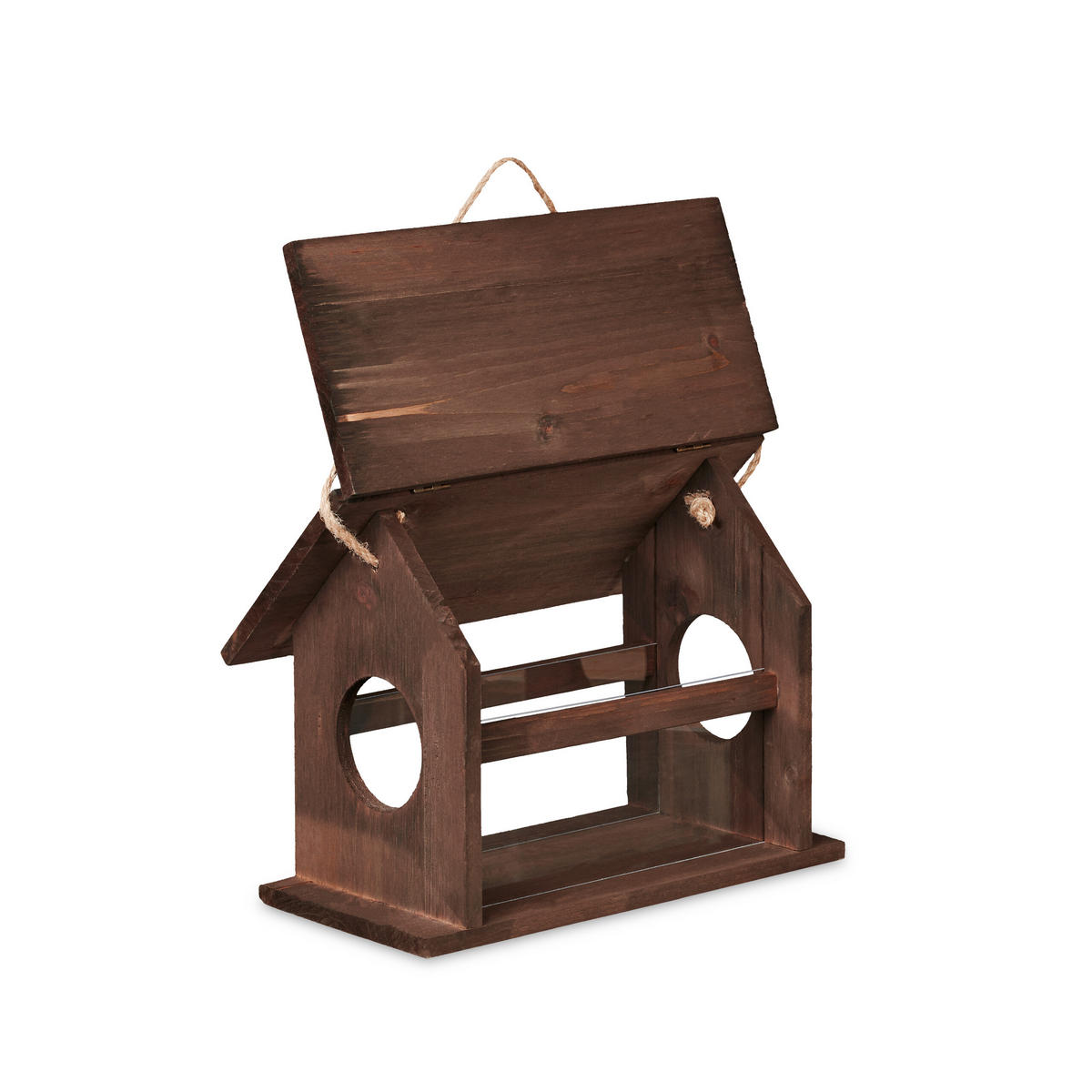 VOGELFUTTERHAUS - Braun, Holz/Kunststoff (30/24/21cm) - Relaxdays