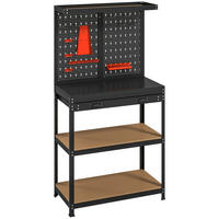 WERKBANK MDF Metall Schwarz - Schwarz, Metall (80/40.5/155cm) - HOMCOM