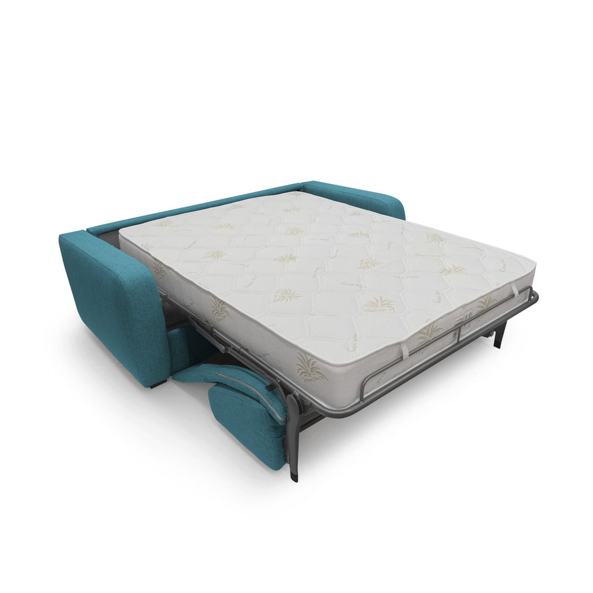 SCHLAFSOFA Duna - Hellblau, Textil (215/93/100cm) - Divani.store