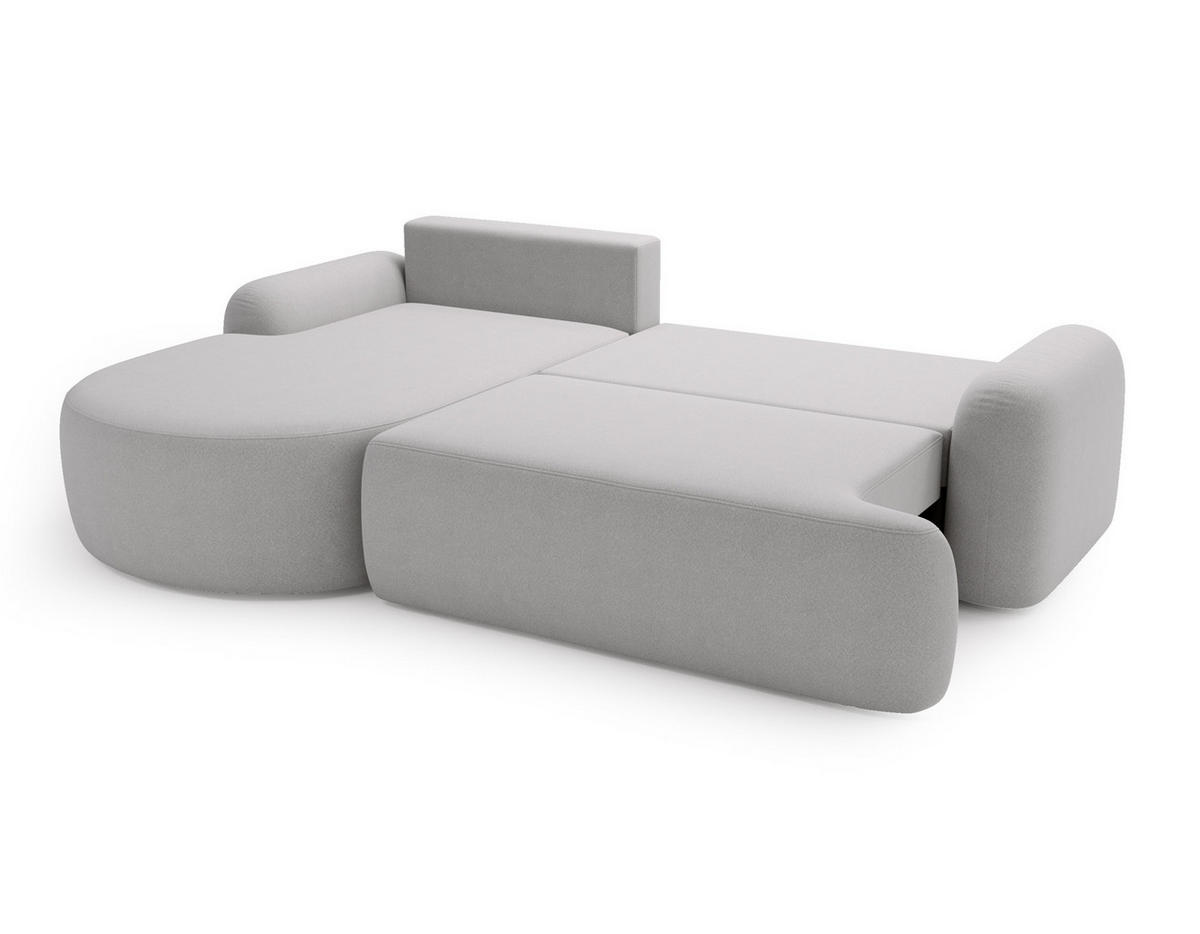 ECKSOFA DION HELLGRAU L - Links - Hellgrau, Textil (261/177cm) - Luxkor24