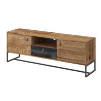 LOWBOARD Dark Ribbeck Eiche / black stone 153 / 39 / 54cm - Multicolor/Schwarz, Holz/Holzwerkstoff (153/54/39cm) - Feldmann-Wohnen