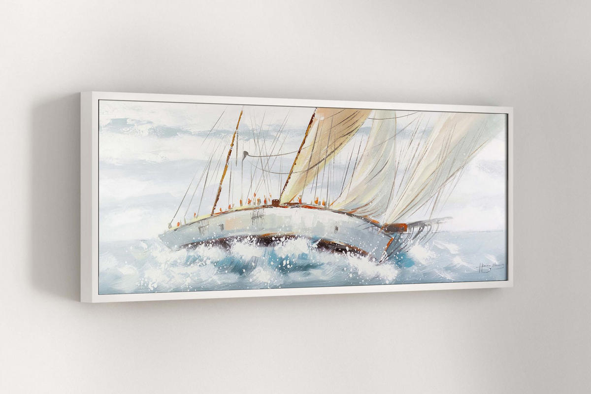 ÖLGEMÄLDE 150/50 cm - Weiß, Holz/Textil (150/50cm) - KUNSTLOFT