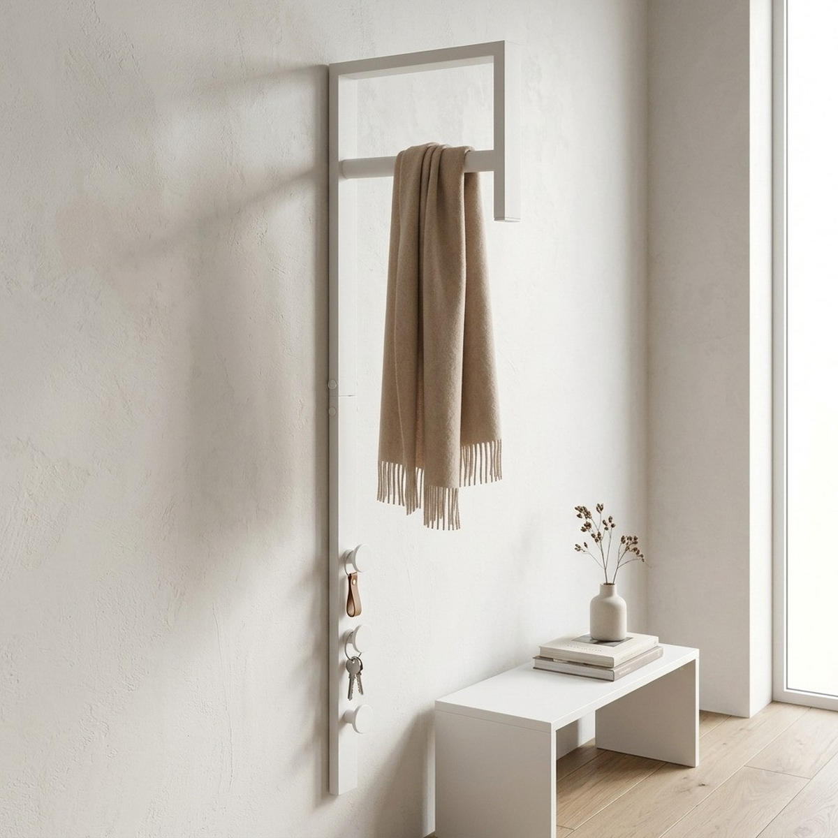 GARDEROBENSTÄNDER Pisa Weiß 3/30/82 cm - Weiß, Metall (3/82/30cm) - ebuy24