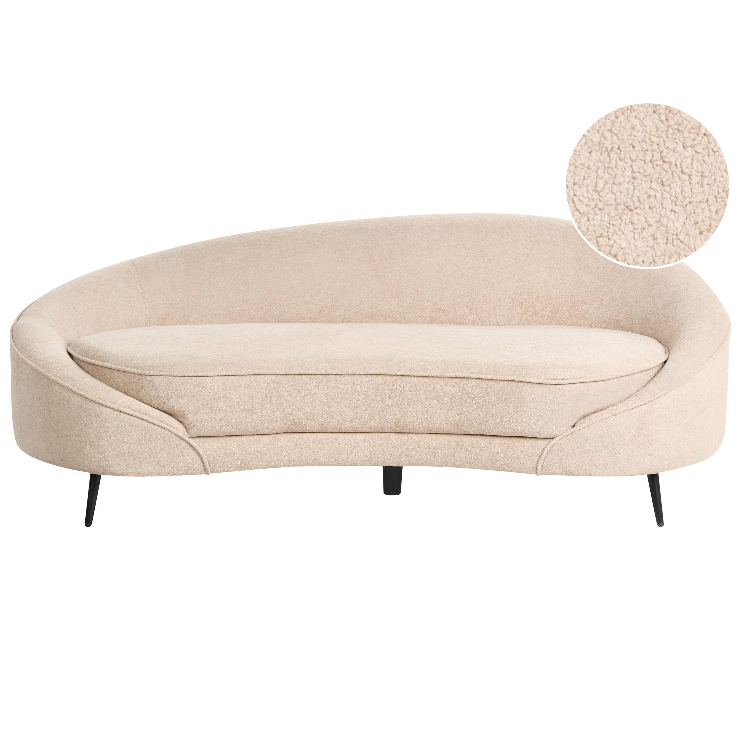 3-SITZER-SOFA Bouclé beige/schwarz Savar - Beige/Schwarz, Textil (183/69/84cm) - Beliani