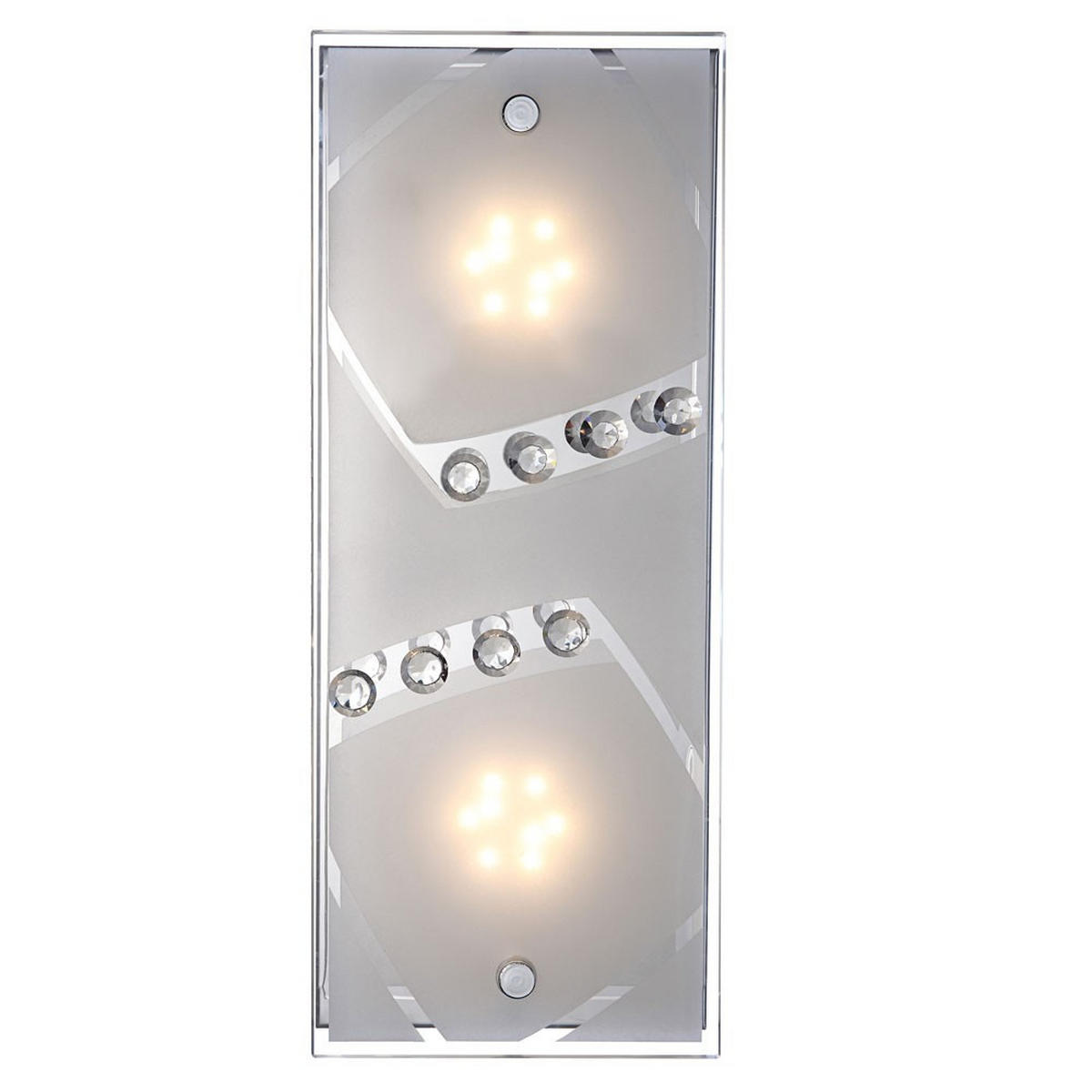 LED WANDLEUCHTE MIGO Chrom Silber - Silberfarben, Glas (12/9/30cm)