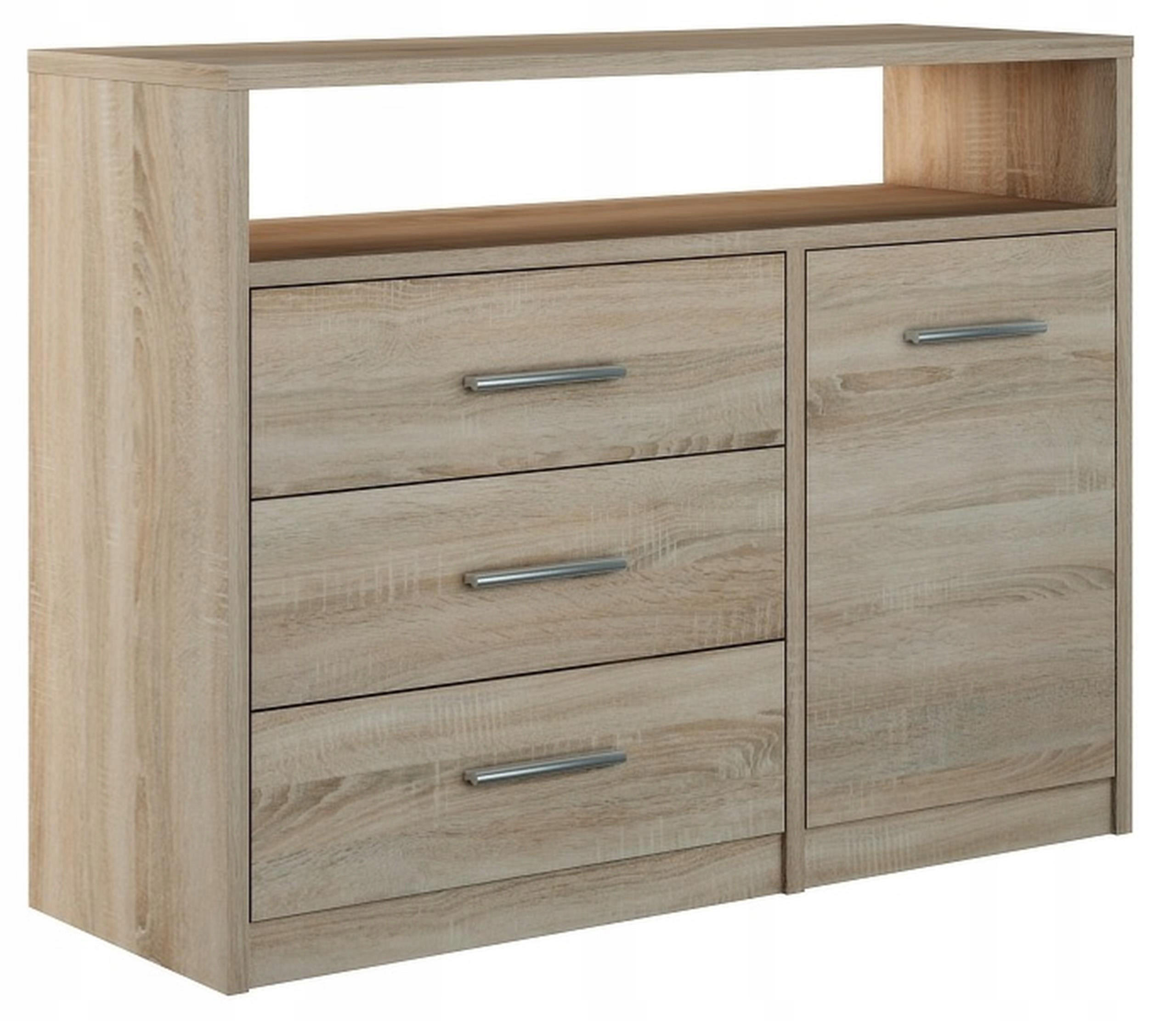 KOMMODE Bodo 1D3SO Sonoma Eiche 98/35/75 cm - Sonoma Eiche, Holzwerkstoff (98/75/35cm) - Matkam Möbel