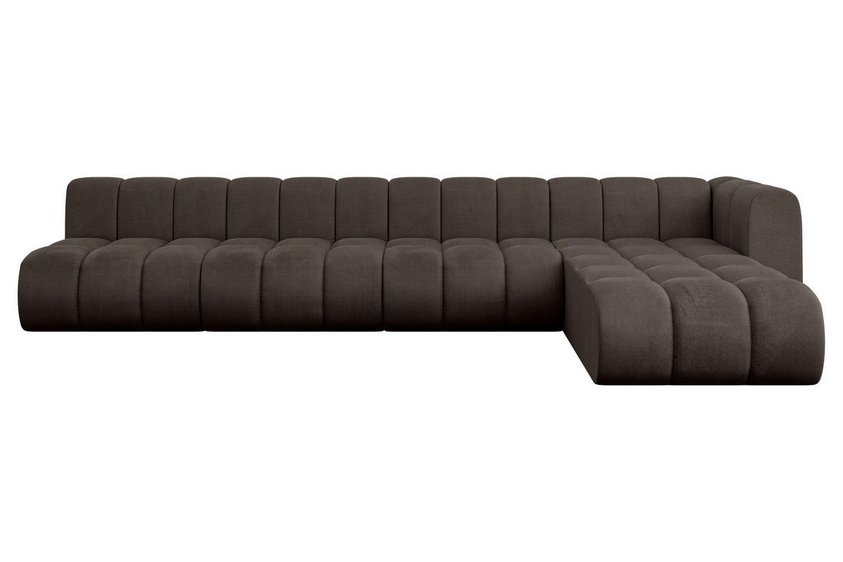 ECKSOFA modulares Sofa Darnel-L3 - 387x177x70 cm Braun - Braun, Holzwerkstoff/Textil (387/177cm) - ALTDECOR