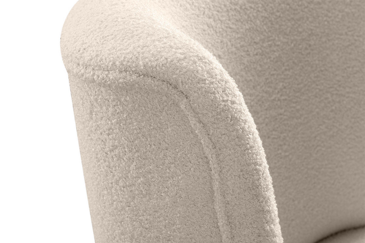 COCKTAILSESSEL APPA auf hohen Beinen aus Buchenholz gebeizter Eiche, Ecru/Eiche Dekor - Ecru/Eichefarben, Holz/Textil (63/89/65cm) - KONSIMO®