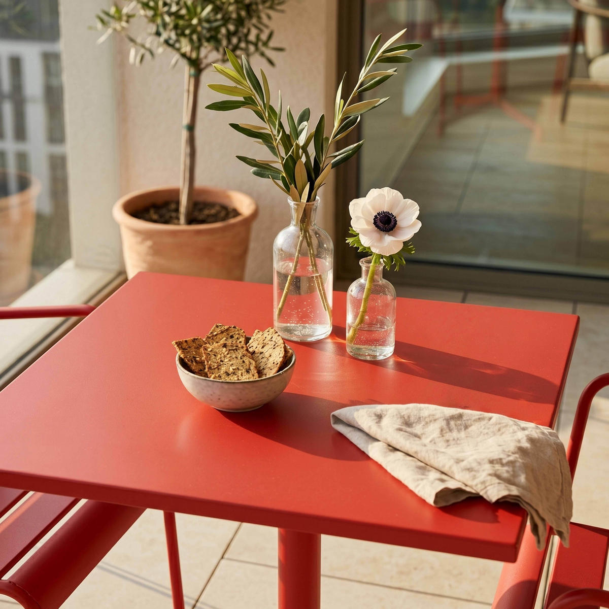 GARTENSET 3-tlg., Rot - Rot, Metall - Oviala