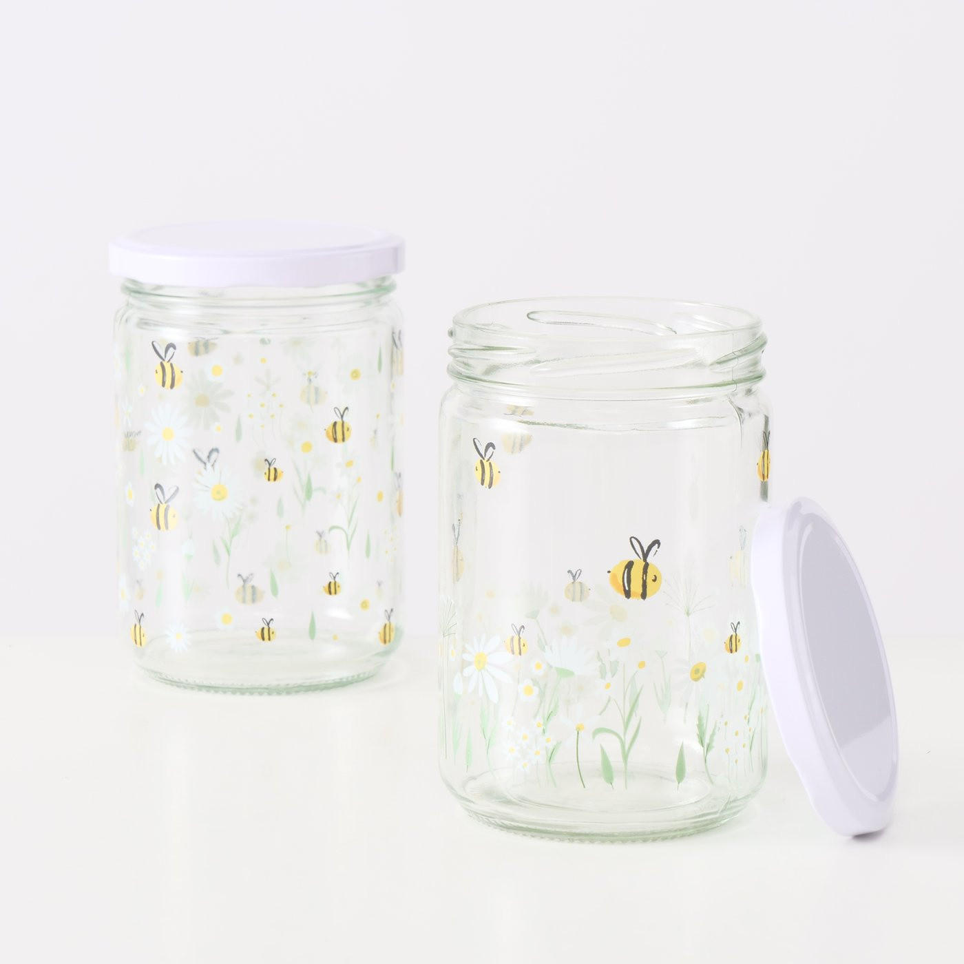 SCHRAUBGLÄSER HONEY 500 ml 2er-Set - Transparent, Glas (8.5/12.8/8.5cm) - Boltze Home