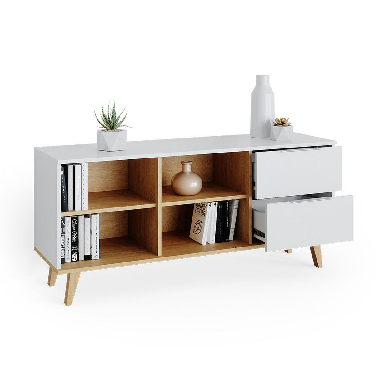 KOMMODE Nautica Weiß 134 x 61 cm - Weiß, Holzwerkstoff (40/61/134cm) - Vicco