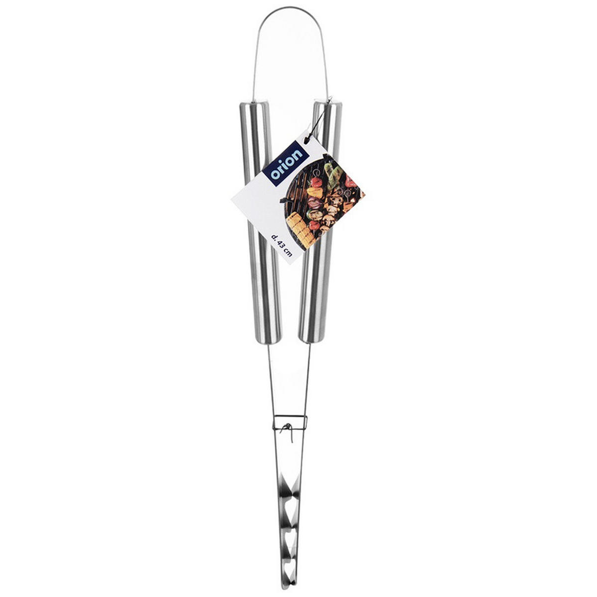 GRILLZANGE gezahnt Edelstahl 43 cm Silberfarben - Silberfarben, Metall (43cm) - Orion 