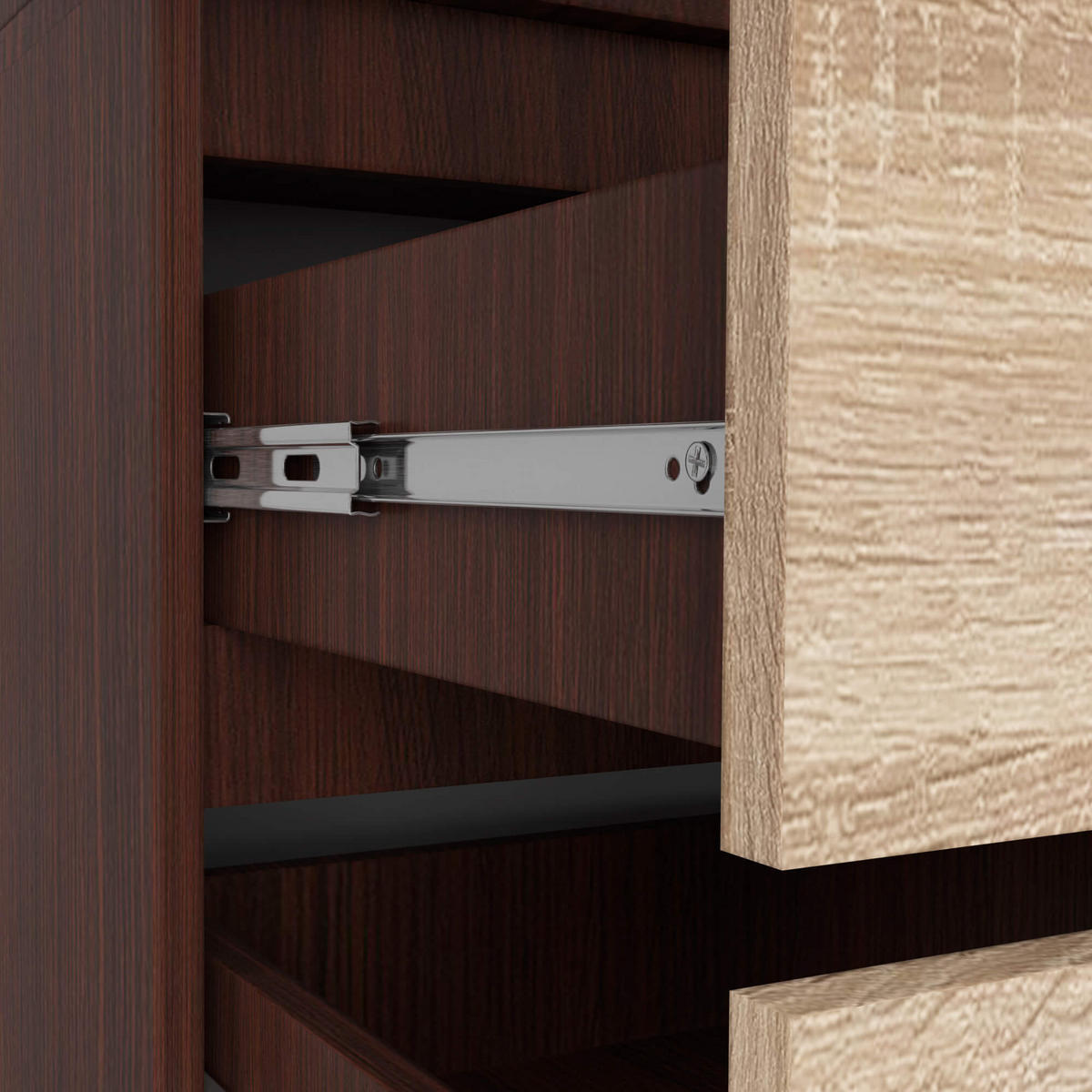 KLEIDERSCHRANK Dunkelbraun, Eiche Sonoma 180/90/51 - Dunkelbraun/Sonoma Eiche, Holzwerkstoff (90/180/51cm) - RAUMHIRSCH FURNITURE