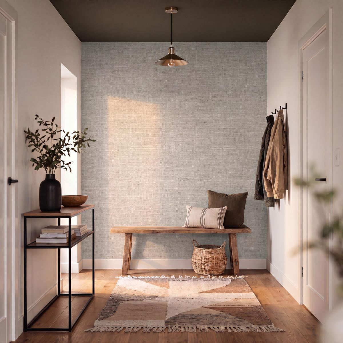 TAPETE - Leinen - Textur - Beige - 160x200 cm - Creme, Papier (160/200cm) - OnlyWow