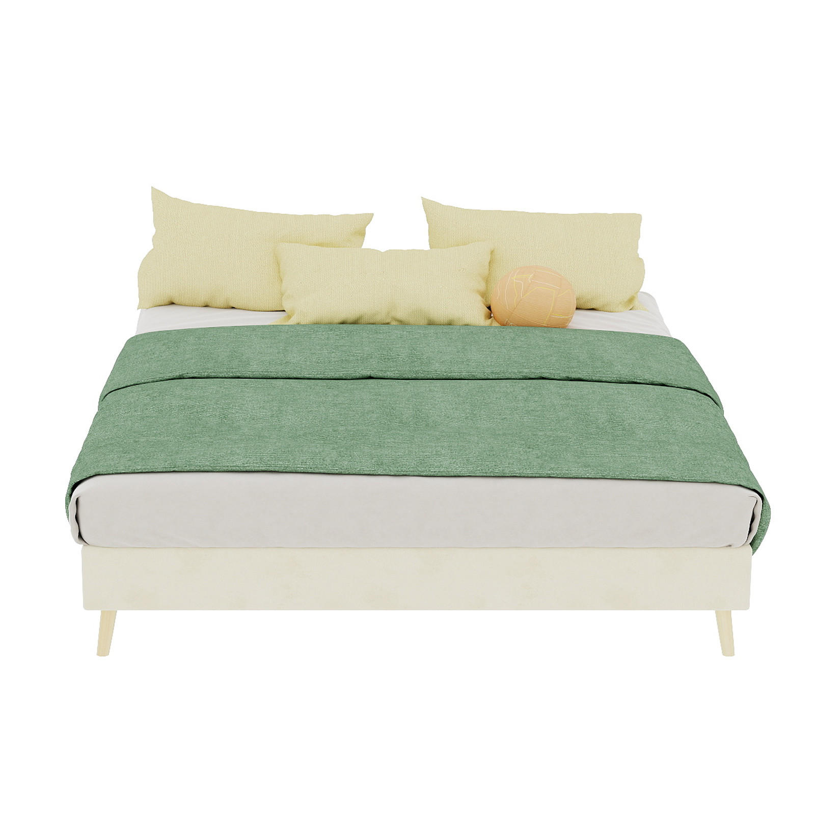 POLSTERBETT 140/200 cm in Beige mit Kopfteil Stoff Modernes Design - Beige/Naturfarben, Holzwerkstoff/Textil (140/200cm) - STILVORA