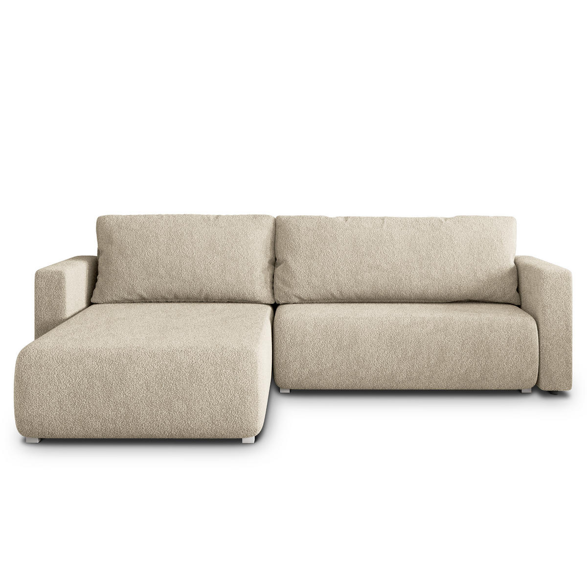 ROHOVÁ SEDAČKA TURIN krémová - šedá/krémová, dřevo/textil (265/183cm) - MASSENO