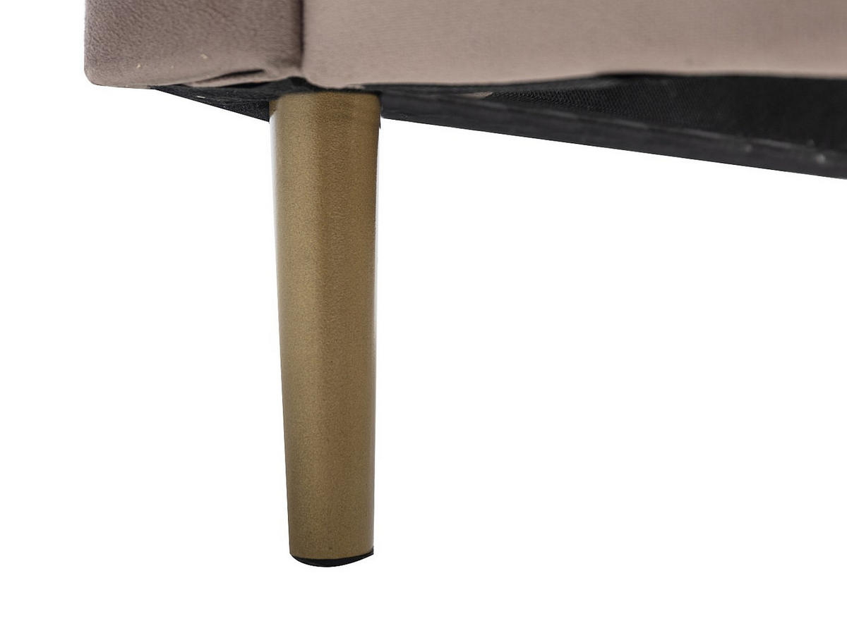 BETTRAHMEN - 2 Personen - samt - beige Livaya - Beige, Textil/Metall (140/190cm) - Vente-Unique