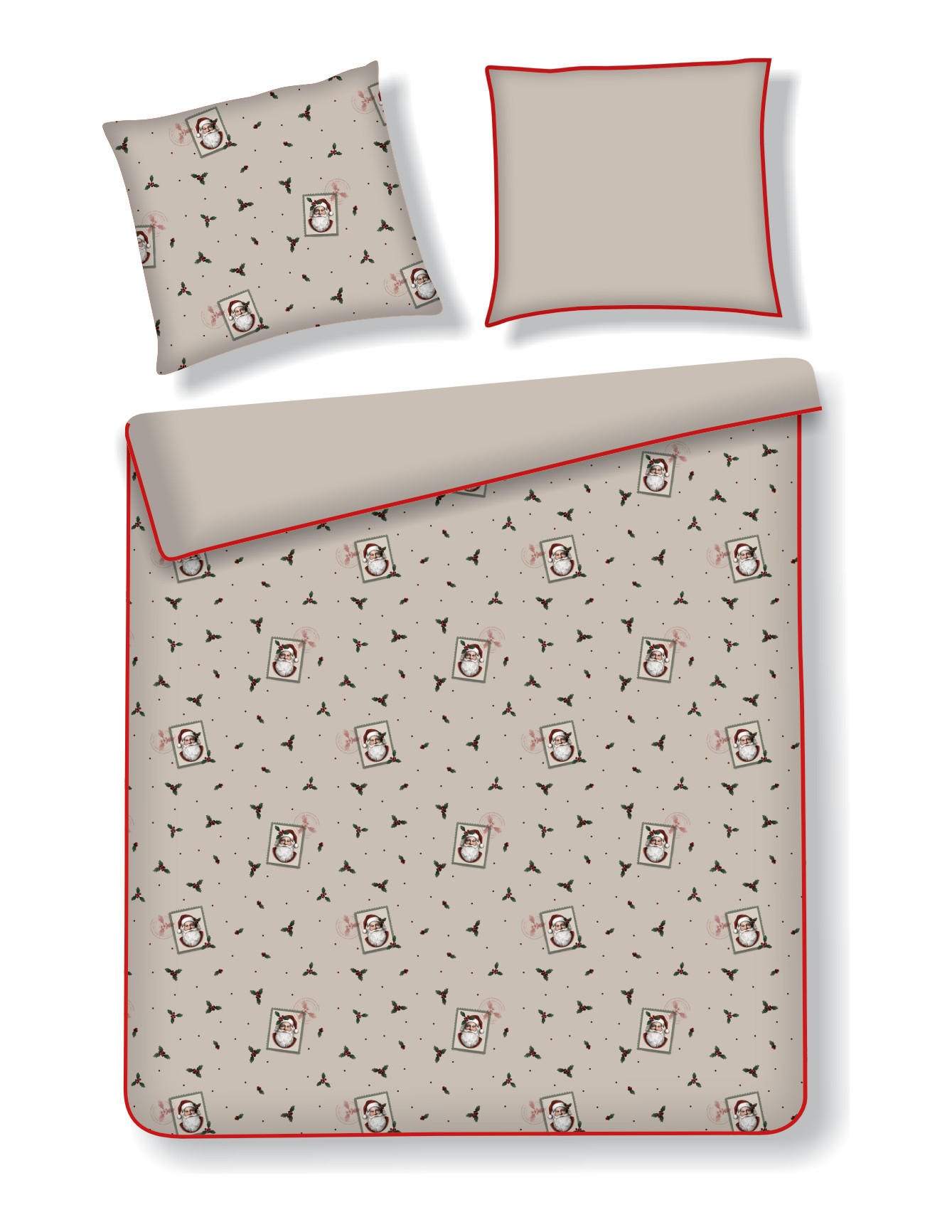 BETTWÄSCHE Satin WINTERPOST, 160x200 cm, Beige, Winter Weihnachten Bettbezug, Weihnachtsdeko, Christmas, Weihnachtsmotiv - Beige, Textil (160/200cm) - home&you