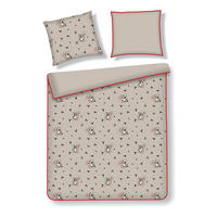 BETTWÄSCHE Satin WINTERPOST, 160x200 cm, Beige, Winter Weihnachten Bettbezug, Weihnachtsdeko, Christmas, Weihnachtsmotiv - Beige, Textil (160/200cm) - home&you