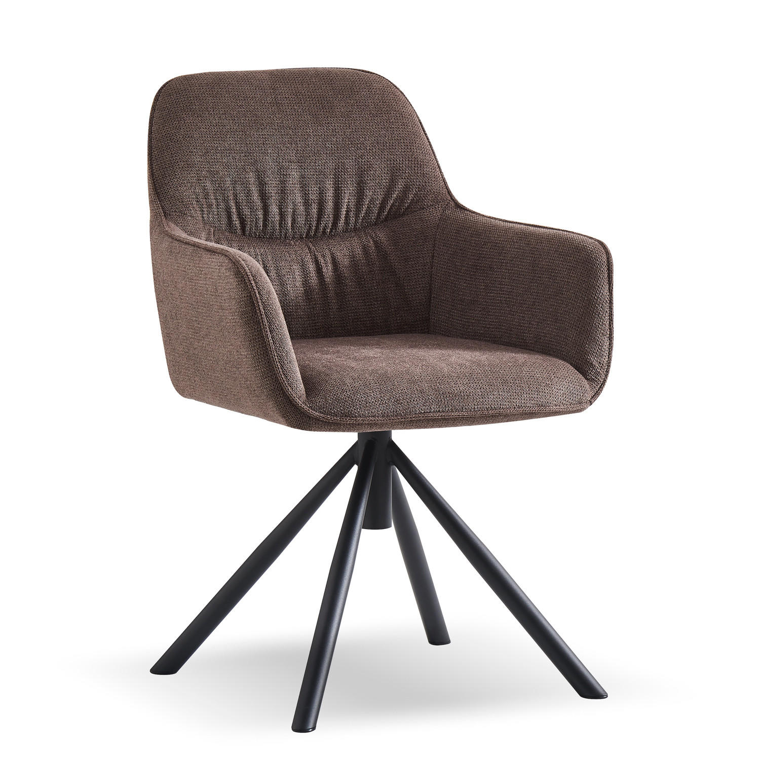 ARMLEHNSTUHL LATONA Cappuccino - Cappuccino, Textil/Metall (59/84/62cm) - B&D Home