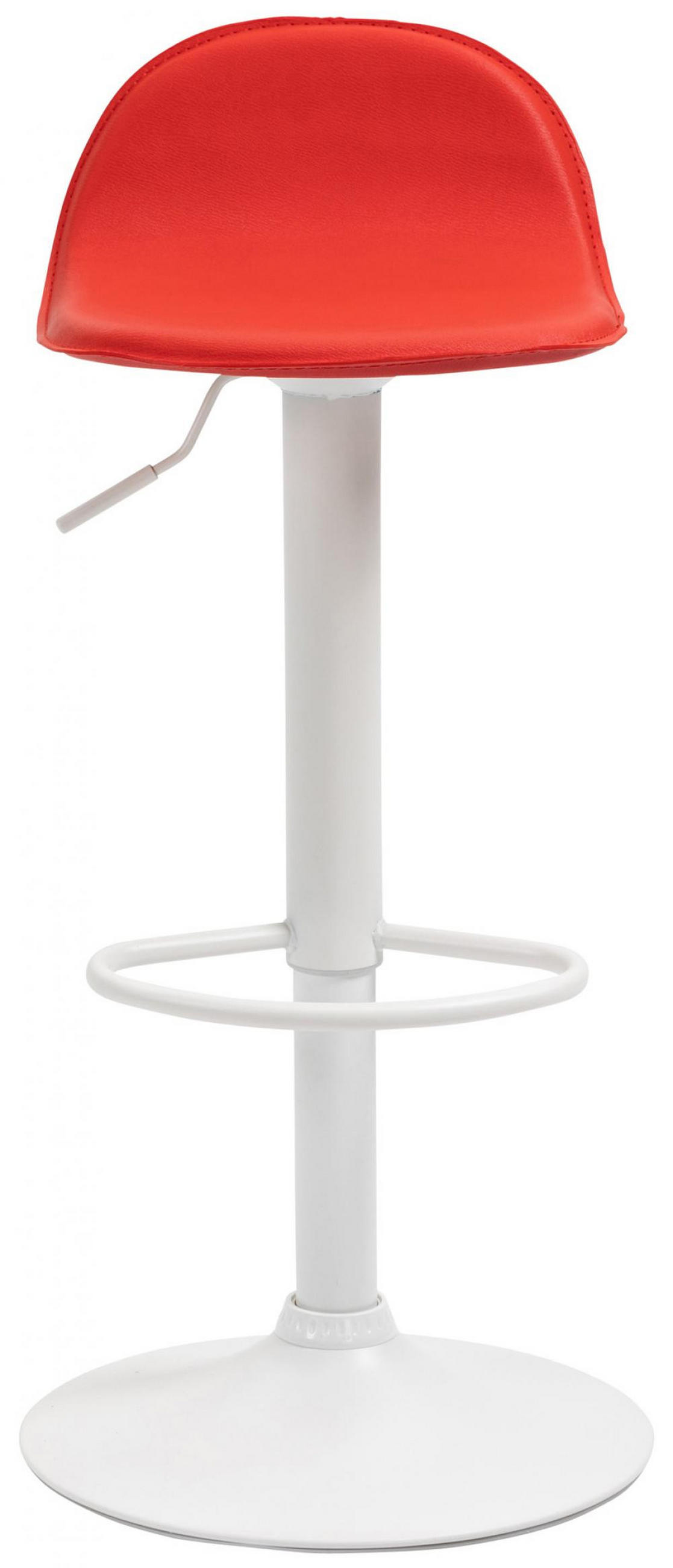 BARHOCKER Lederlook rot - Rot/Weiß, Textil/Metall (39/73/41cm) - CLP