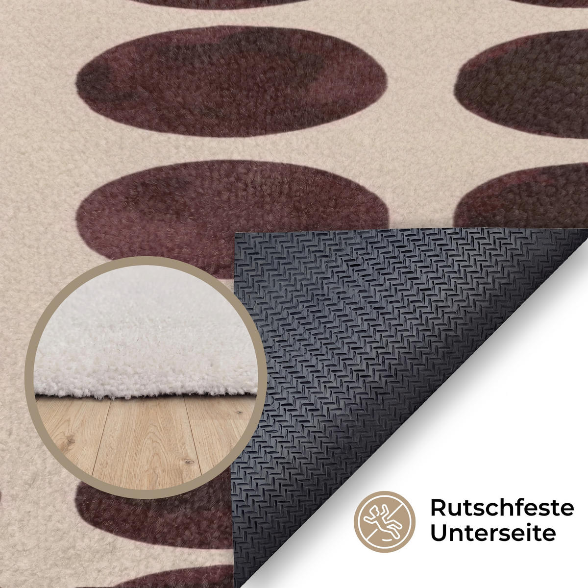 KOBERCE - Bodky - Vzor - Hnedý - 90x150 cm - tmavohnedá, textil/plast (90/0.4cm) - OnlyWow