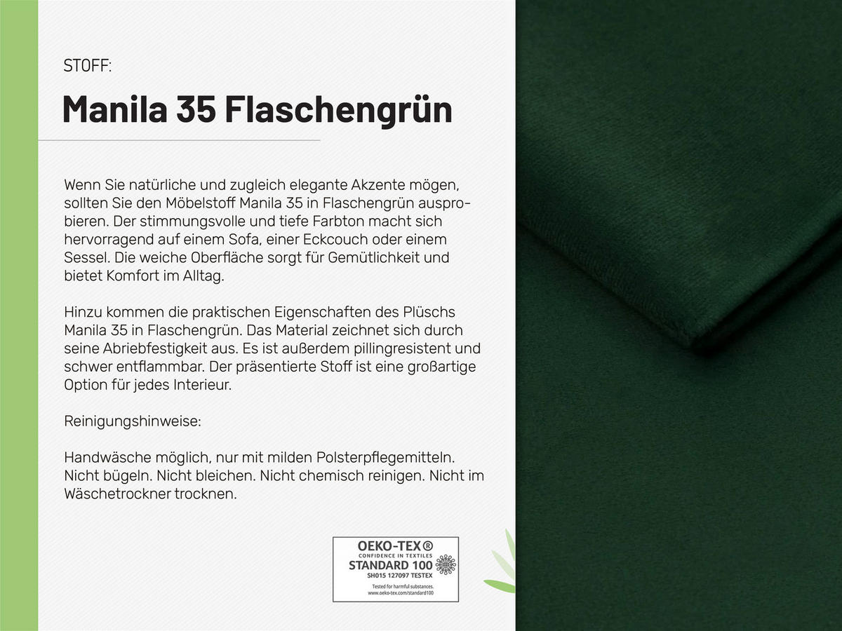 ECKSOFA Nolani mit Schlaffunktion & Bettkasten – Modern & Bequem - Smaragdgrün, Kunststoff (248/145cm) - Homesy