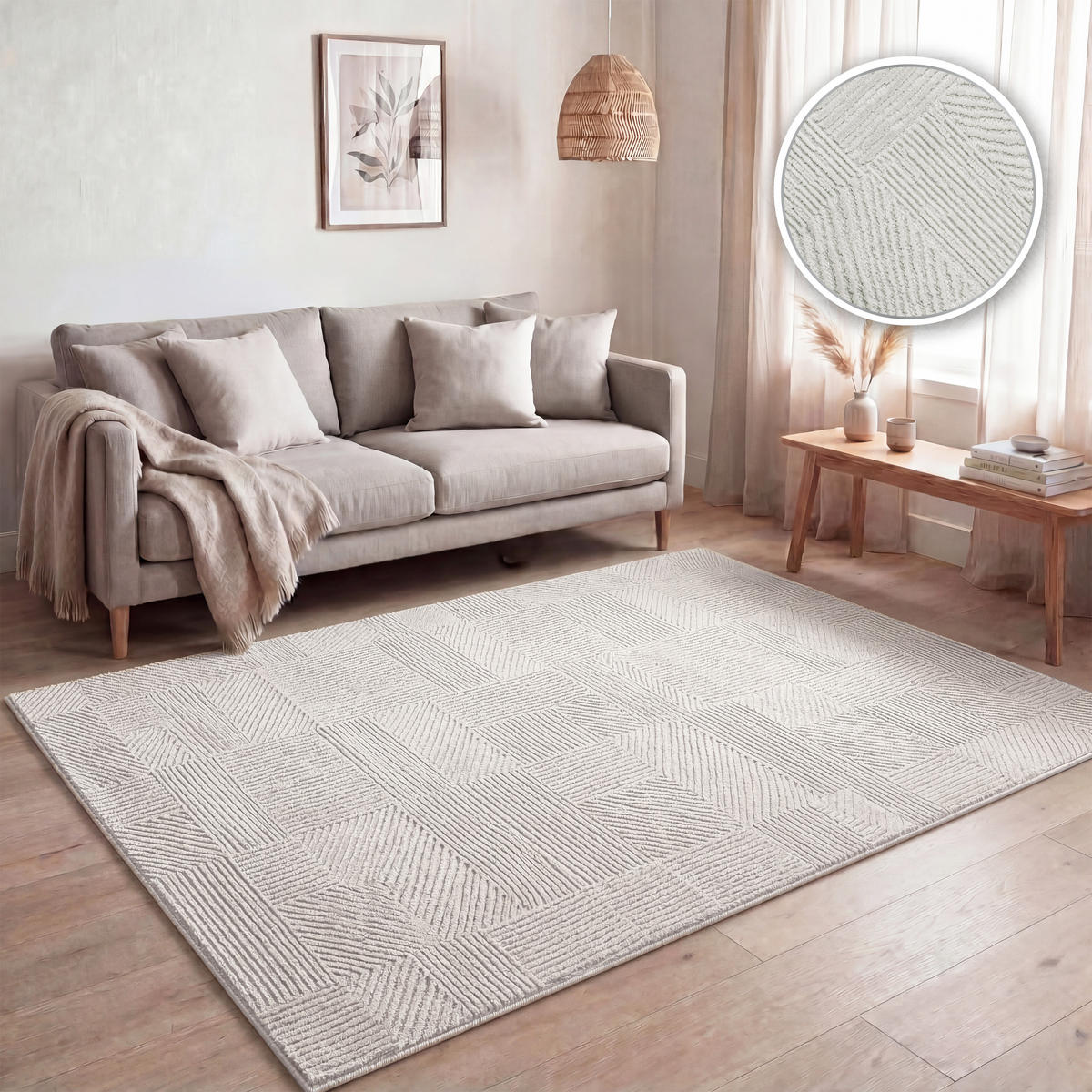 KURZFLORTEPPICH 120/160 cm Tinos 572 - Creme, Textil (120/160cm) - Paco Home