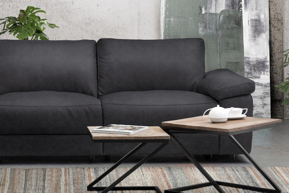 ECKSOFA XL MOTOR. RELAXFUNKTION LOLA Schwarz Webstoff - Schwarz, Textil (304/178cm) - KAWOLA