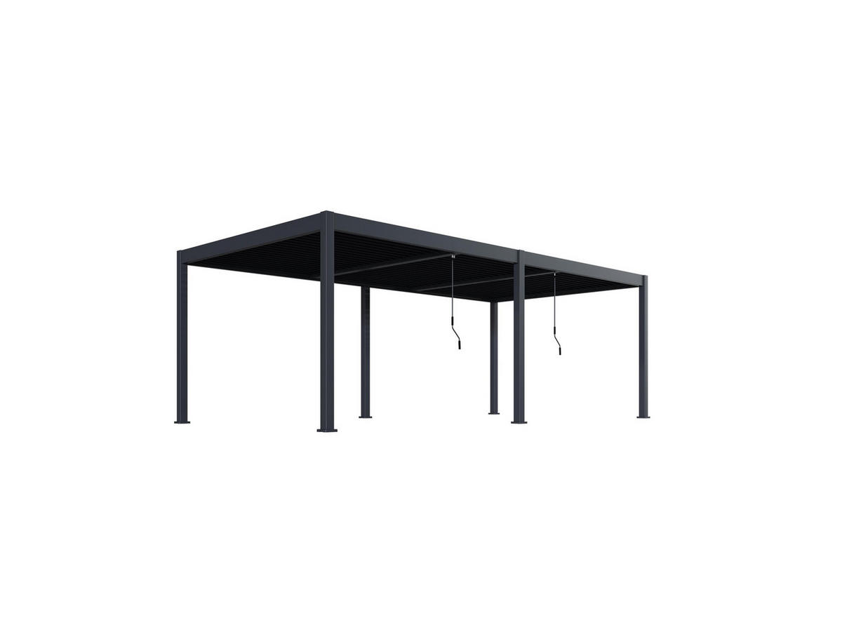 LAMELLENDACH-PERGOLA Oasis 3,6x7,2 m Anthrazit Aluminium - Grau, Kunststoff (80/175/120cm) - Green Spirit