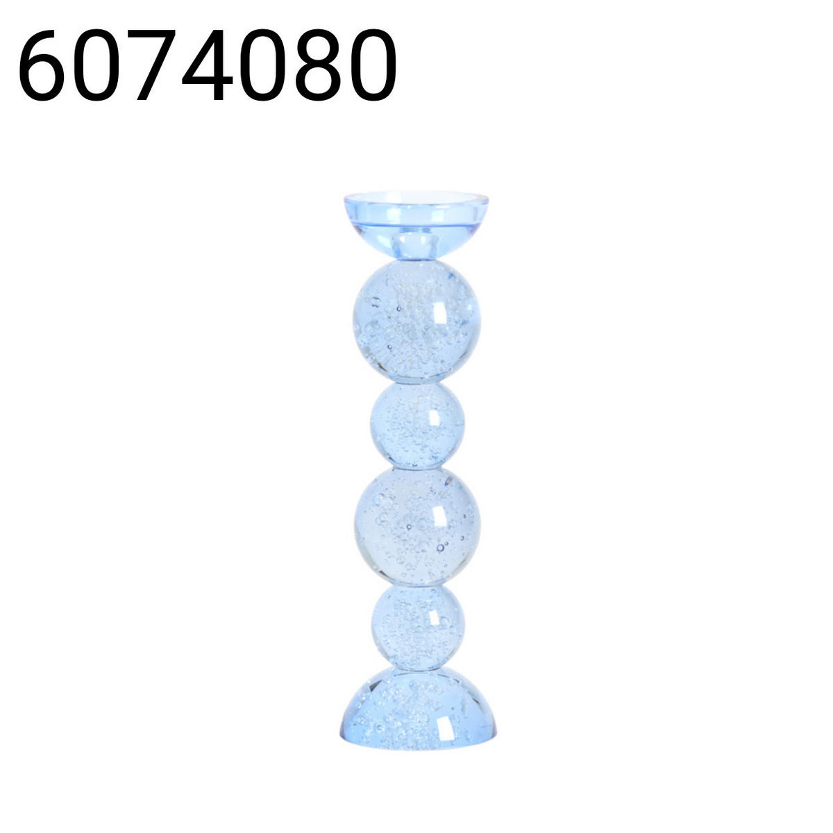 KERZENSTÄNDER Itinga - Blau - 9.5/9.5/34 cm - Blau, Glas (9.5/34/9.5cm) - Light & Living